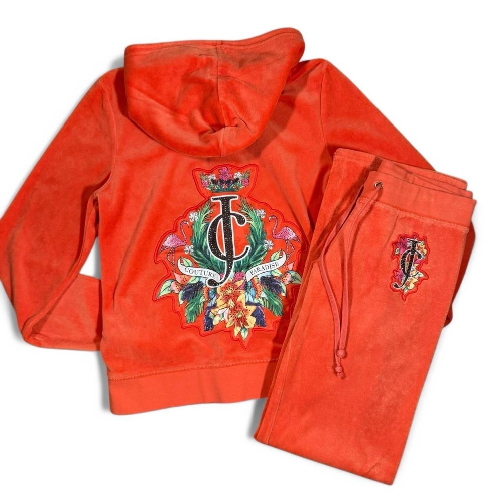 Juicy Couture Bright Orange Velour Set